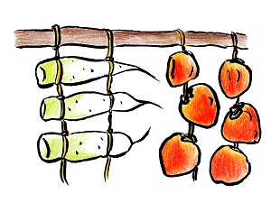 干し大根と干し柿