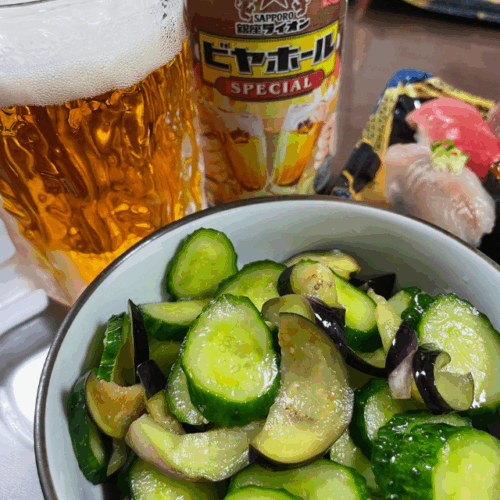 きゅうりとナス浅漬け白だし